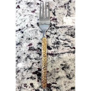 Noritake Gold Esperanza Stainless-Vintage-Japan-Retired Rare Salad Fork